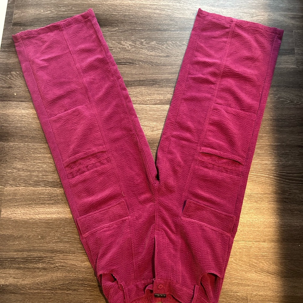 Magenta Textured Pants